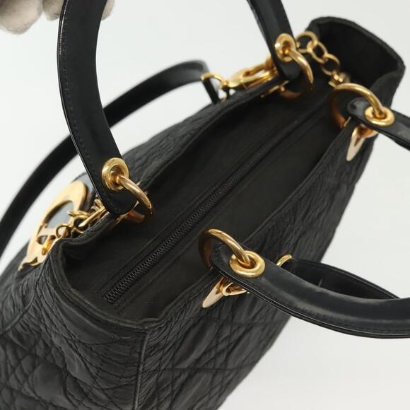 DIOR Canage Hand Bag Nylon Black Gold - Picture 6 of 13